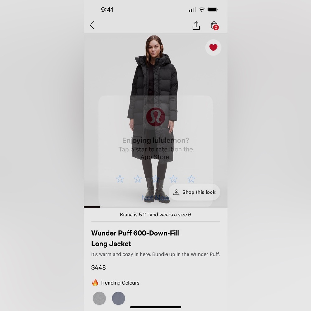 Lululemon wunder puff 600 down fill  Long Puffer Coat - Picture 9 of 9